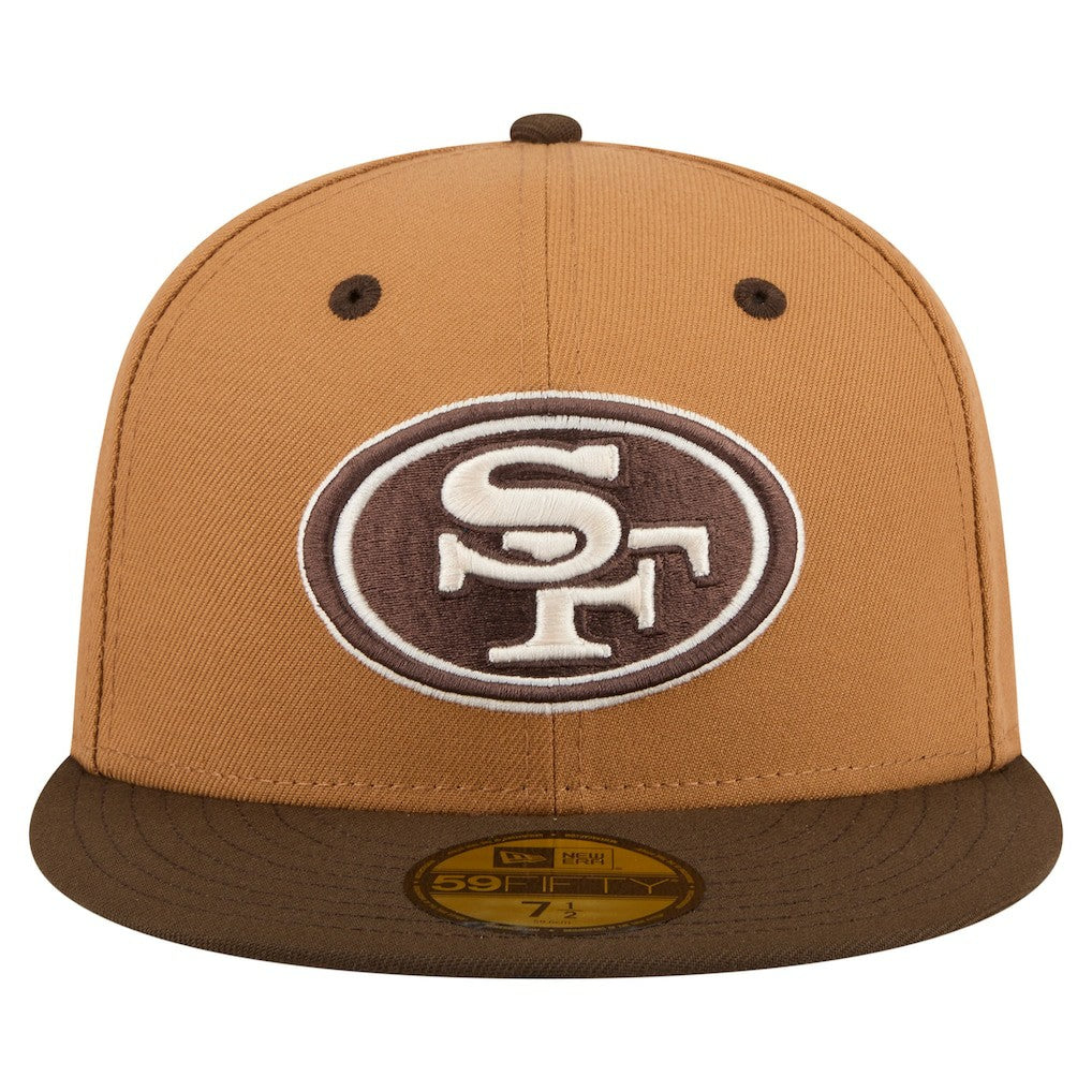 San Francisco 49ers New Era Two-Tone Walnut 59FIFTY Fitted Hat - Light Brown/Dark Brown - NFL