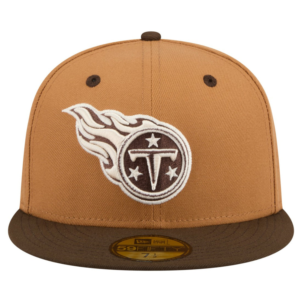 Tennessee Titans New Era Two-Tone Walnut 59FIFTY Fitted Hat - Light Brown/Dark Brown - NFL
