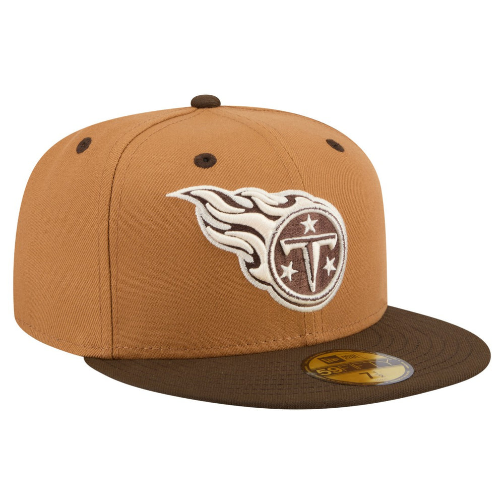 Tennessee Titans New Era Two-Tone Walnut 59FIFTY Fitted Hat - Light Brown/Dark Brown - NFL