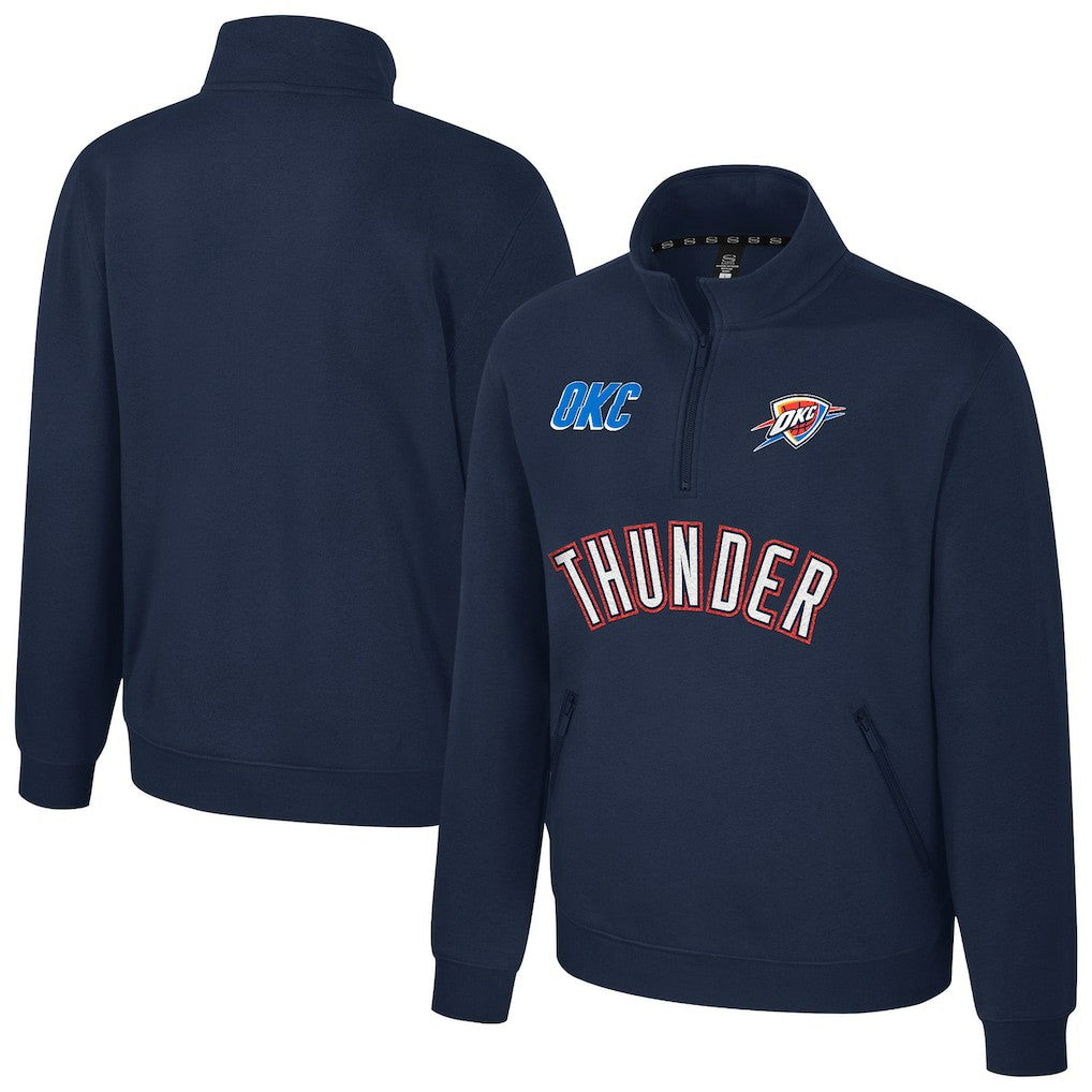 Oklahoma City Thunder Stadium Essentials Unisex First Team Trainer Quarter-Zip Pullover Navy