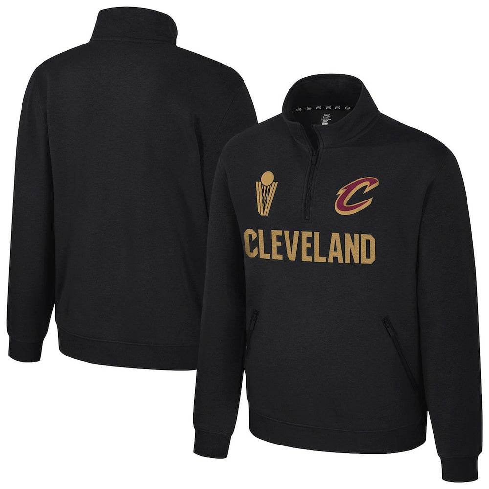 Cleveland Cavaliers Stadium Essentials Unisex First Team Trainer Quarter-Zip Pullover Black