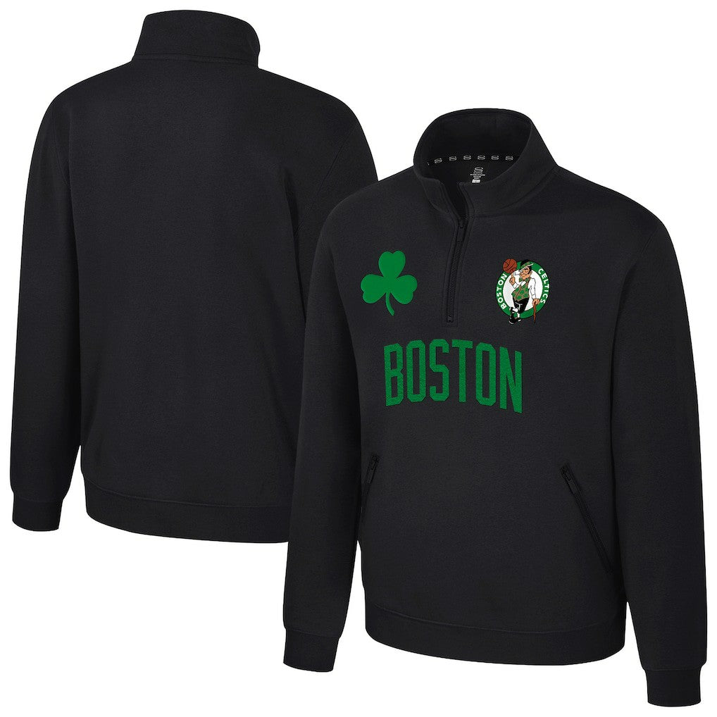Boston Celtics Stadium Essentials Unisex First Team Trainer Quarter-Zip Pullover Black