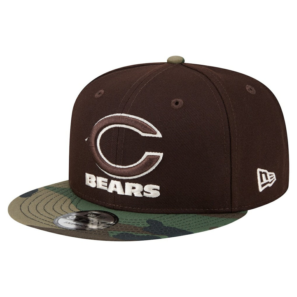 Chicago Bears Adult Burnt Wood Camo 9FIFTY Snapback Hat - Dark Brown - NFL