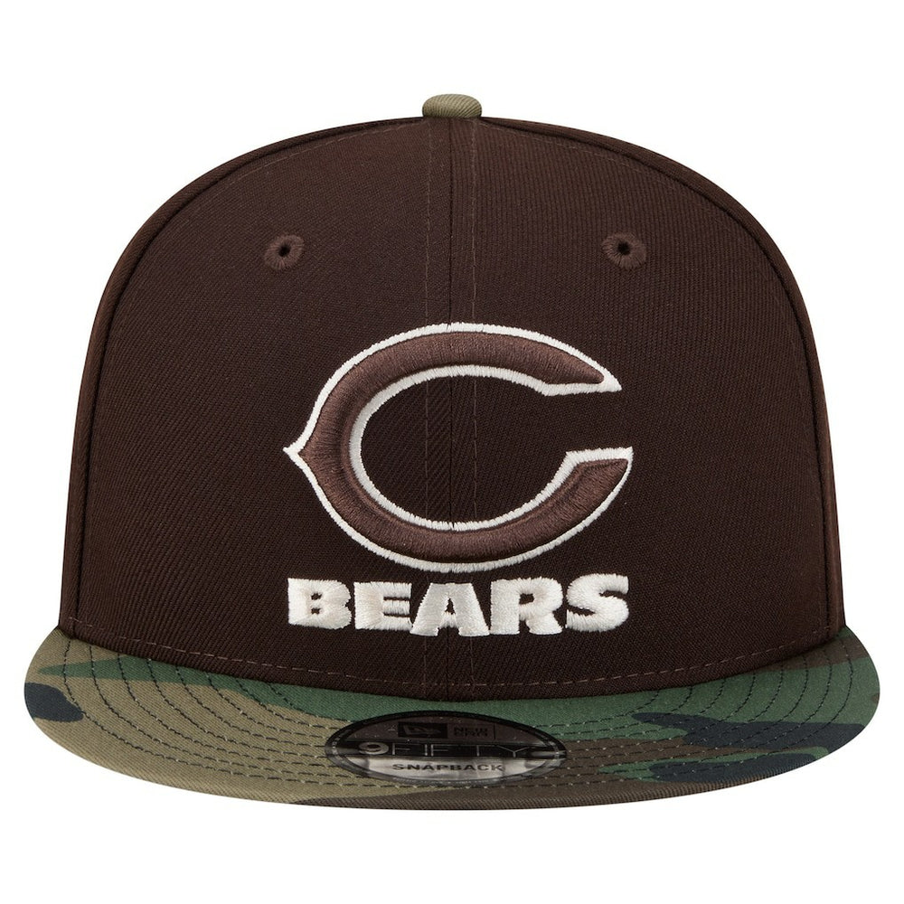 Chicago Bears Adult Burnt Wood Camo 9FIFTY Snapback Hat - Dark Brown - NFL