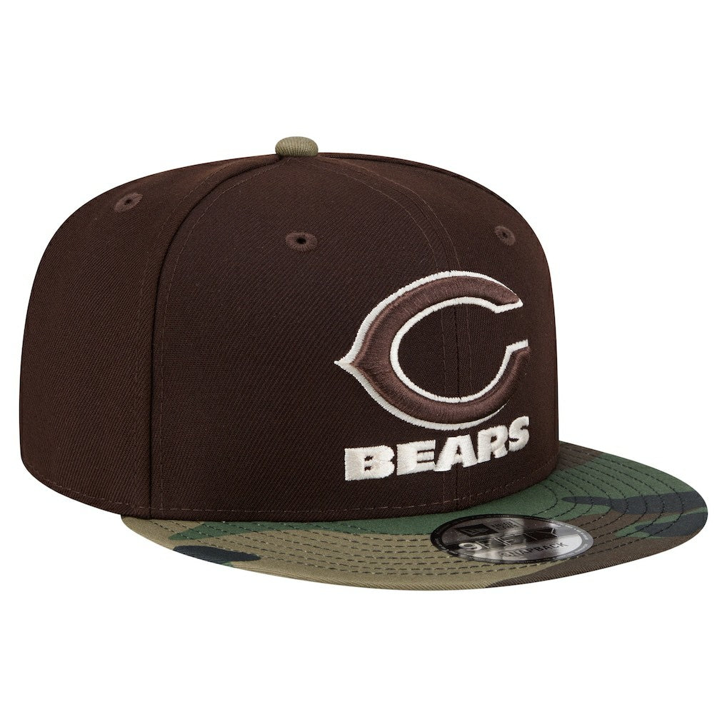 Chicago Bears Adult Burnt Wood Camo 9FIFTY Snapback Hat - Dark Brown - NFL
