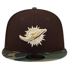 Miami Dolphins Adult Burnt Wood Camo 9FIFTY Snapback Hat - Dark Brown - NFL
