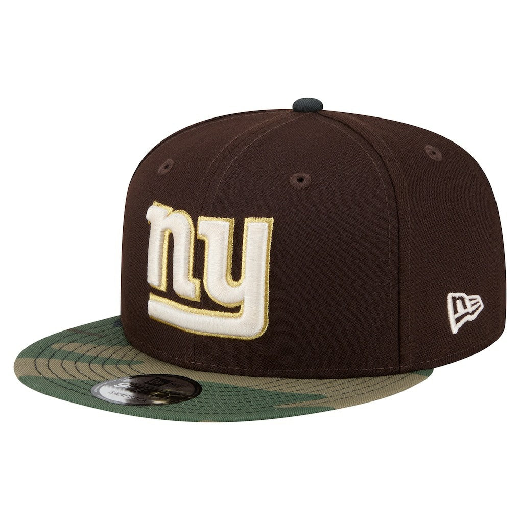New York Giants Adult Burnt Wood Camo 9FIFTY Snapback Hat - Dark Brown - NFL