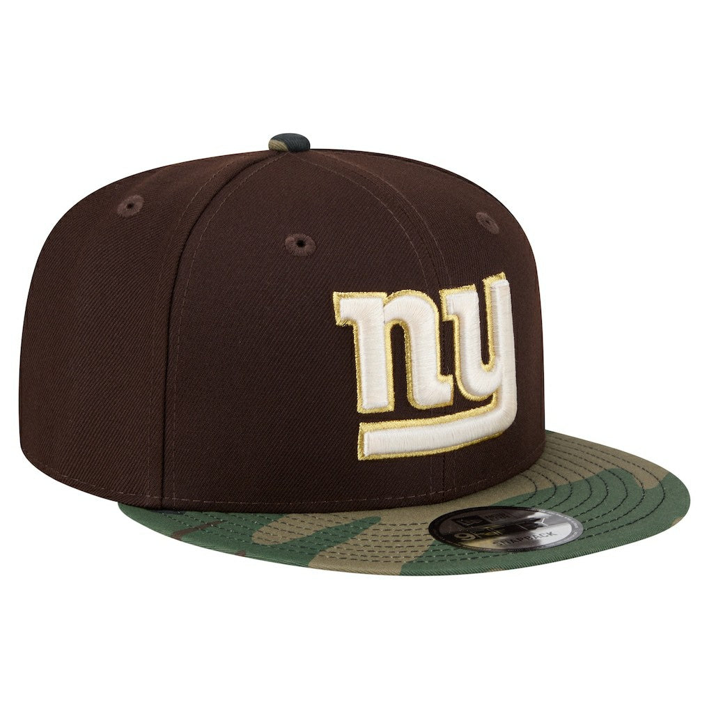New York Giants Adult Burnt Wood Camo 9FIFTY Snapback Hat - Dark Brown - NFL