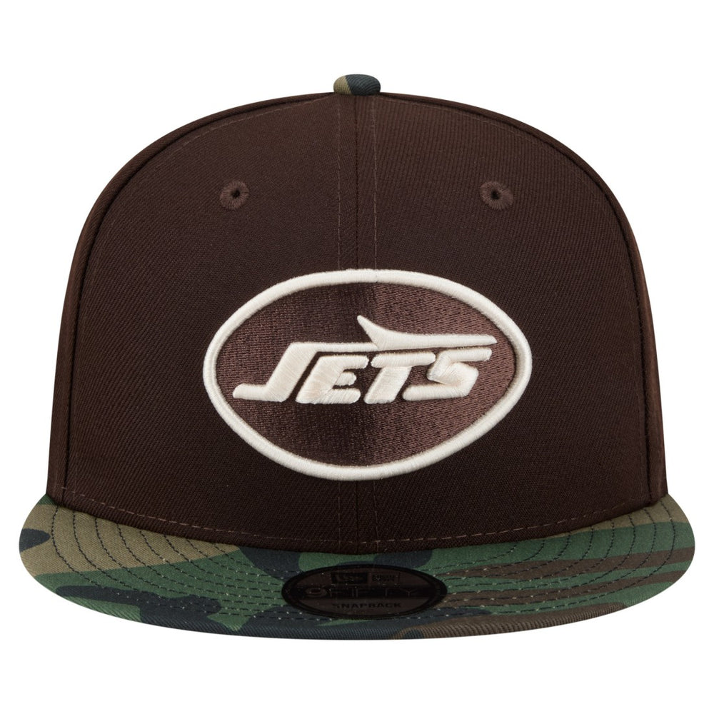 New York Jets Adult Burnt Wood Camo 9FIFTY Snapback Hat - Dark Brown - NFL