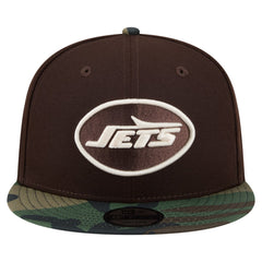 New York Jets Adult Burnt Wood Camo 9FIFTY Snapback Hat - Dark Brown - NFL