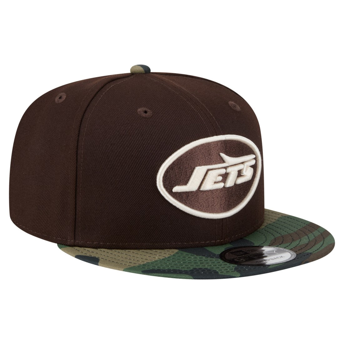 New York Jets Adult Burnt Wood Camo 9FIFTY Snapback Hat - Dark Brown - NFL