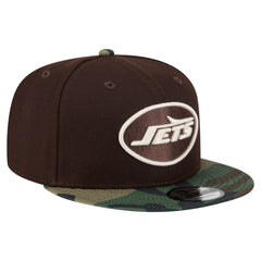 New York Jets Adult Burnt Wood Camo 9FIFTY Snapback Hat - Dark Brown - NFL