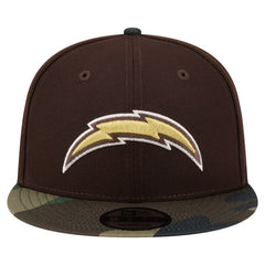 Los Angeles Chargers Adult Burnt Wood Camo 9FIFTY Snapback Hat - Dark Brown - NFL