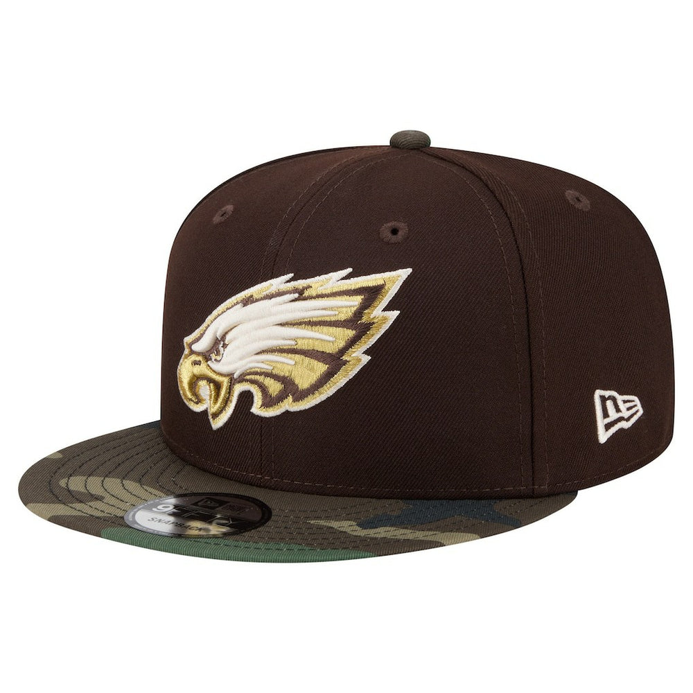 Philadelphia Eagles Adult Burnt Wood Camo 9FIFTY Snapback Hat - Dark Brown - NFL