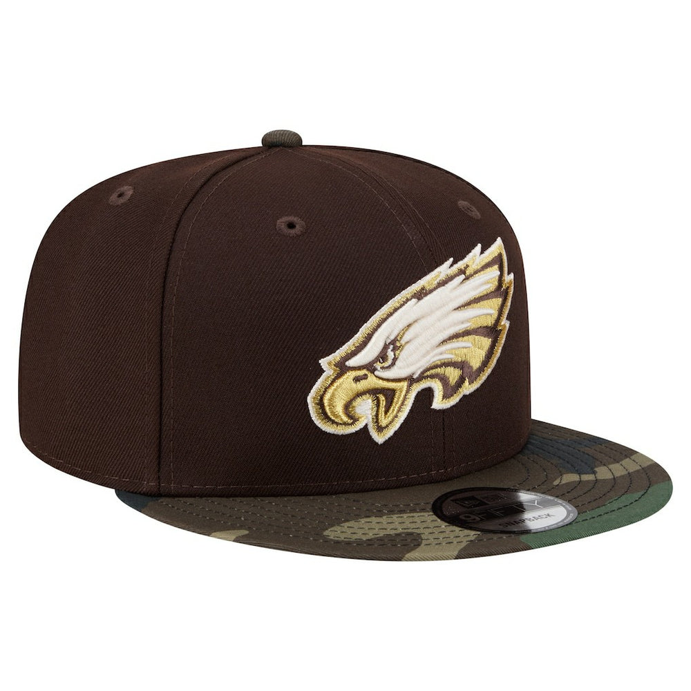 Philadelphia Eagles Adult Burnt Wood Camo 9FIFTY Snapback Hat - Dark Brown - NFL