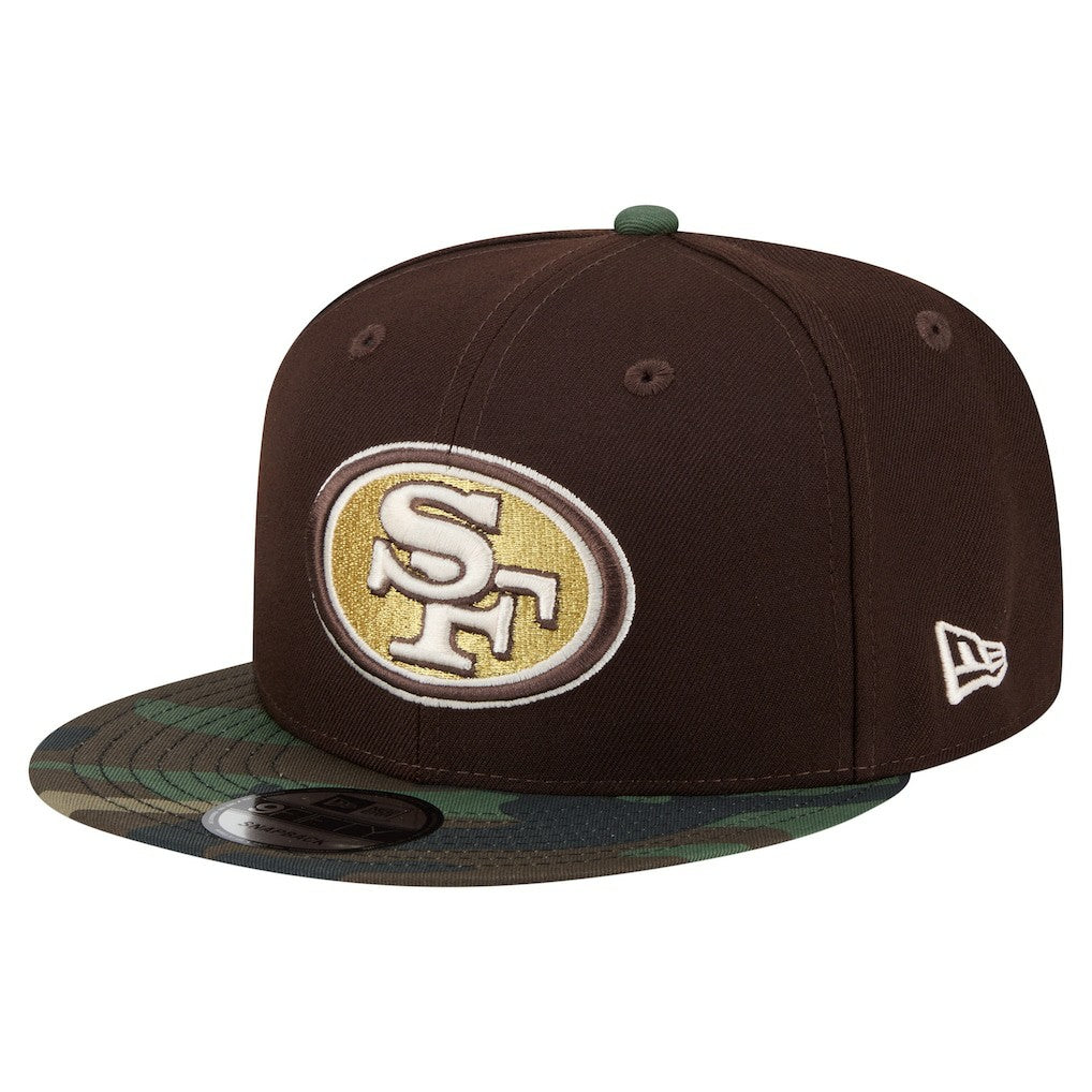 San Francisco 49ers Adult Burnt Wood Camo 9FIFTY Snapback Hat - Dark Brown - NFL
