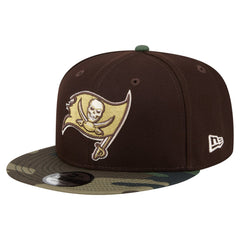 Tampa Bay Buccaneers Adult Burnt Wood Camo 9FIFTY Snapback Hat - Dark Brown - NFL