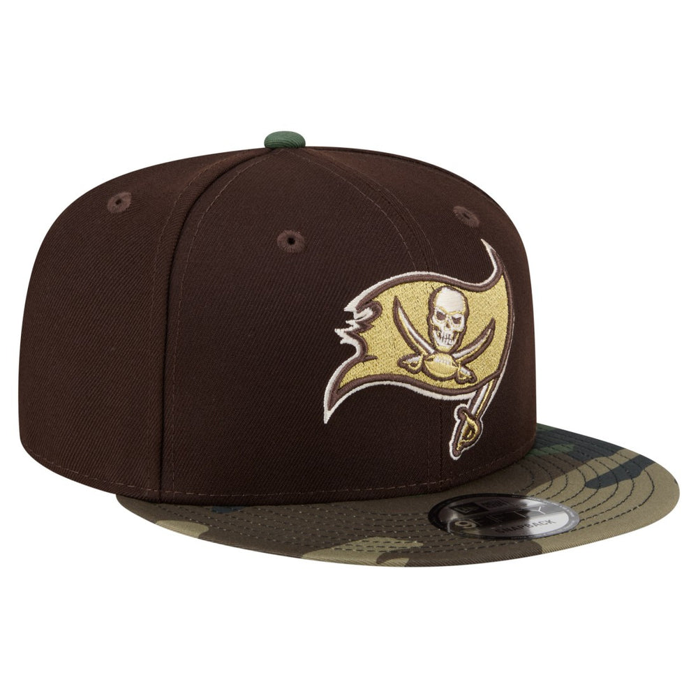 Tampa Bay Buccaneers Adult Burnt Wood Camo 9FIFTY Snapback Hat - Dark Brown - NFL