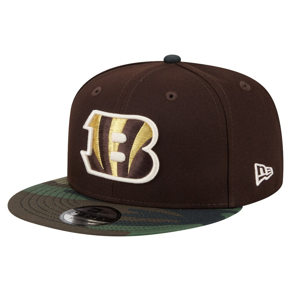 Cincinnati Bengals Adult Burnt Wood Camo 9FIFTY Snapback Hat - Dark Brown - NFL