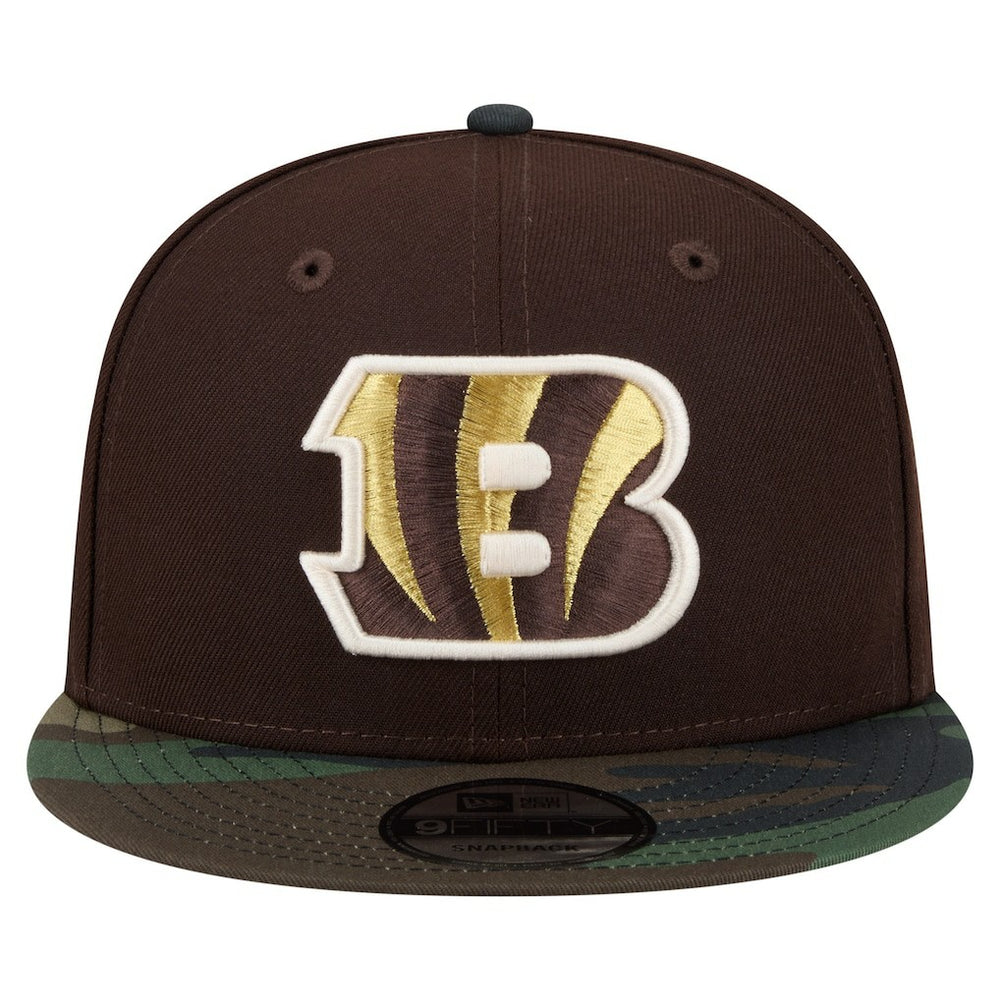 Cincinnati Bengals Adult Burnt Wood Camo 9FIFTY Snapback Hat - Dark Brown - NFL
