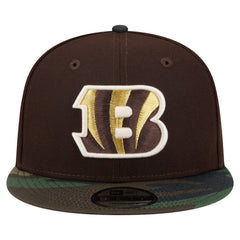 Cincinnati Bengals Adult Burnt Wood Camo 9FIFTY Snapback Hat - Dark Brown - NFL