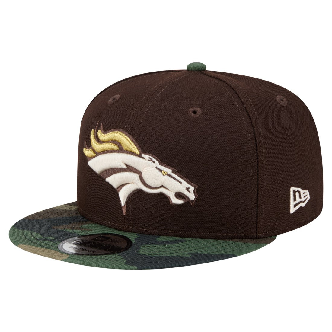 Denver Broncos Adult Burnt Wood Camo 9FIFTY Snapback Hat - Dark Brown - NFL
