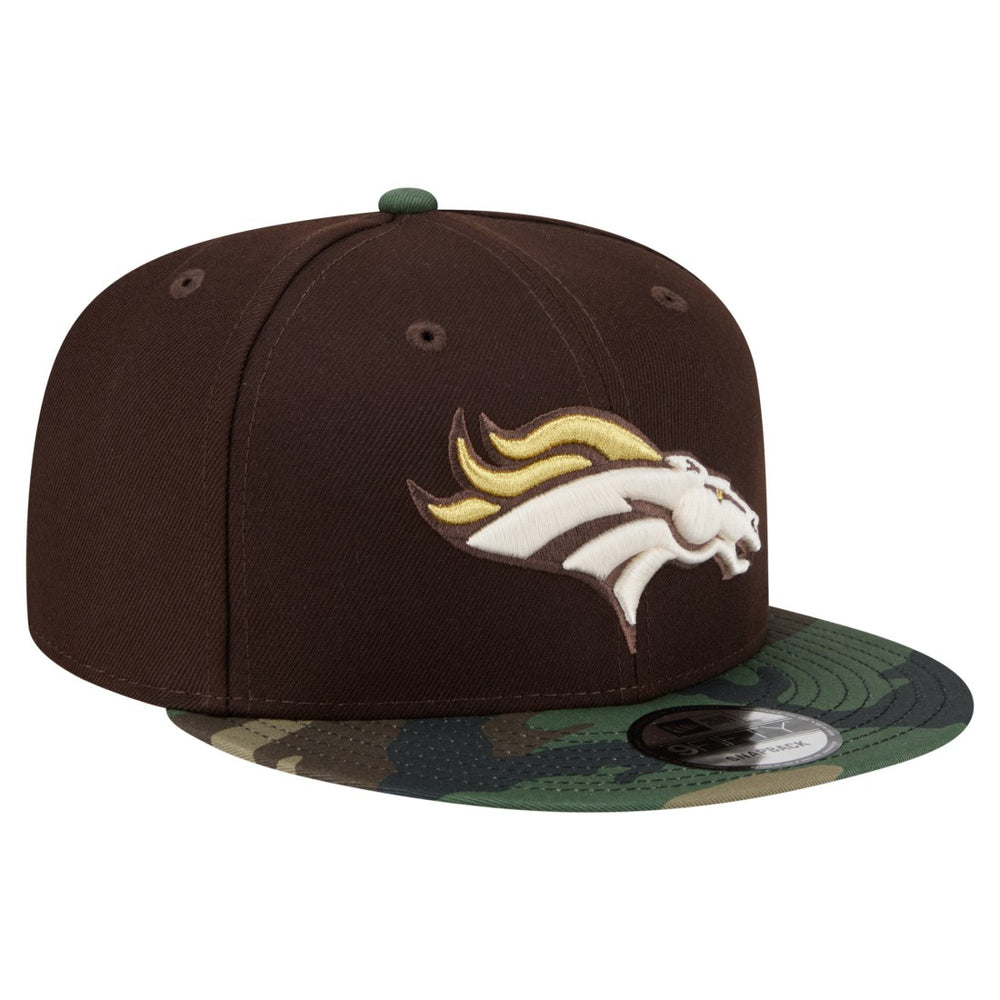 Denver Broncos Adult Burnt Wood Camo 9FIFTY Snapback Hat - Dark Brown - NFL