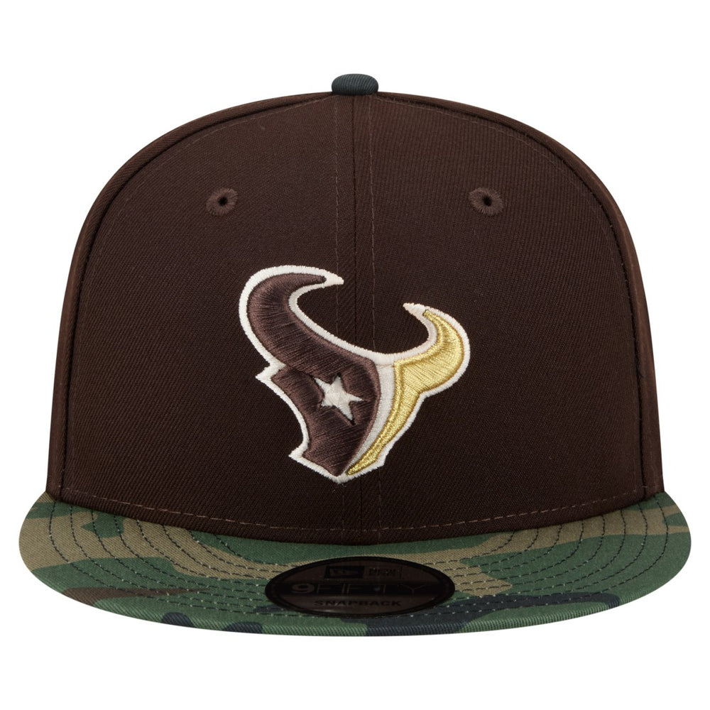 Houston Texans Adult Burnt Wood Camo 9FIFTY Snapback Hat - Dark Brown - NFL