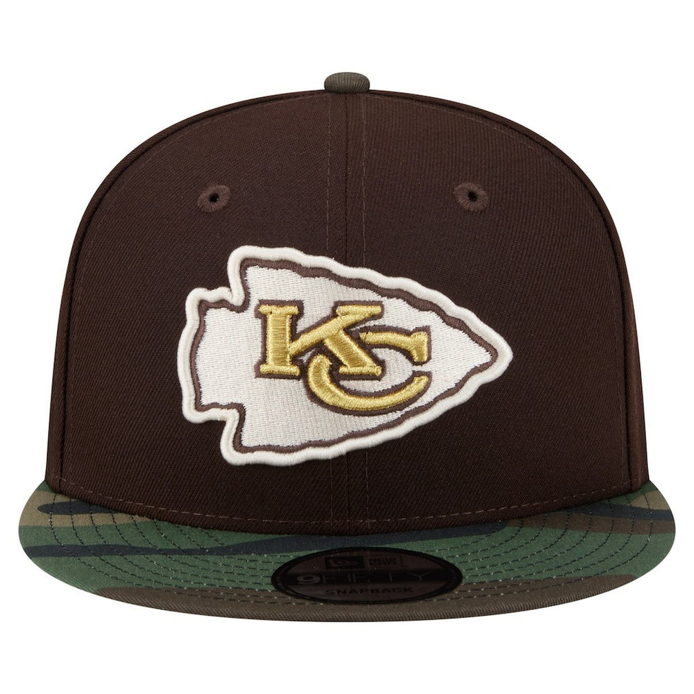 Kansas City Chiefs Adult Burnt Wood Camo 9FIFTY Snapback Hat - Dark Brown - NFL