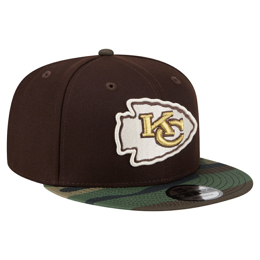 Kansas City Chiefs Adult Burnt Wood Camo 9FIFTY Snapback Hat - Dark Brown - NFL