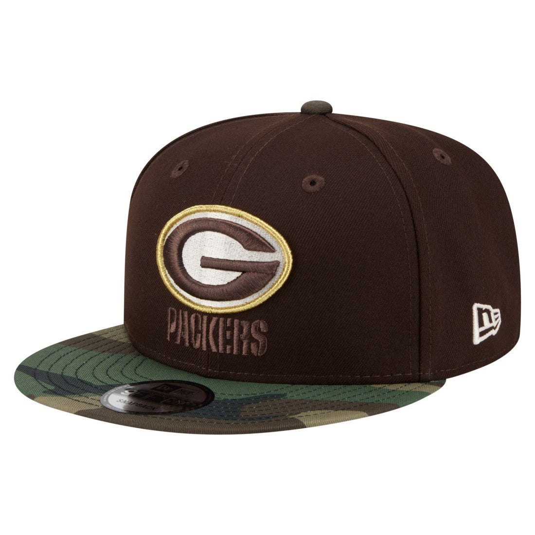 Green Bay Packers Adult Burnt Wood Camo 9FIFTY Snapback Hat - Dark Brown - NFL