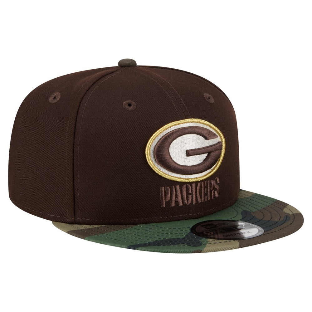 Green Bay Packers Adult Burnt Wood Camo 9FIFTY Snapback Hat - Dark Brown - NFL