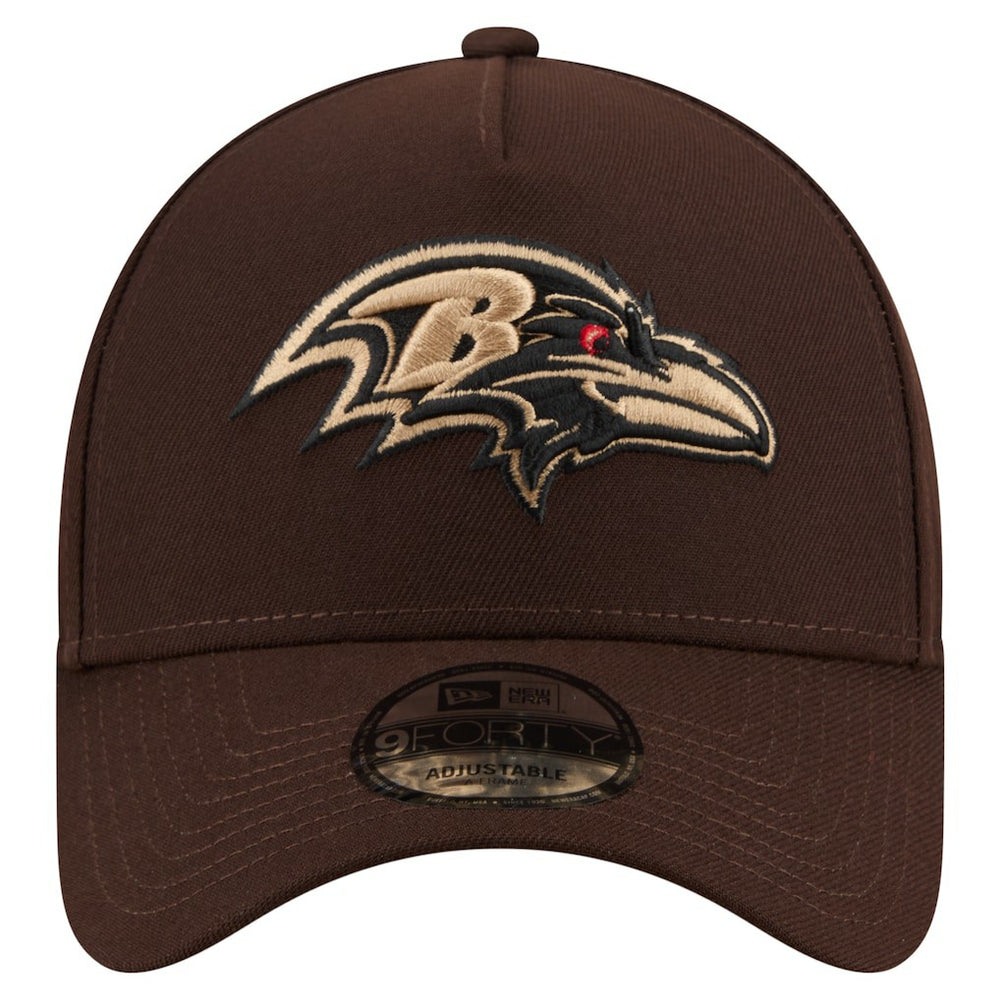 Baltimore Ravens New Era Burnt Wood A-Frame 9FORTY Adjustable Hat - Dark Brown - NFL