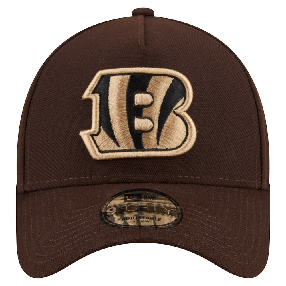 Cincinnati Bengals New Era Burnt Wood A-Frame 9FORTY Adjustable Hat - Dark Brown - NFL