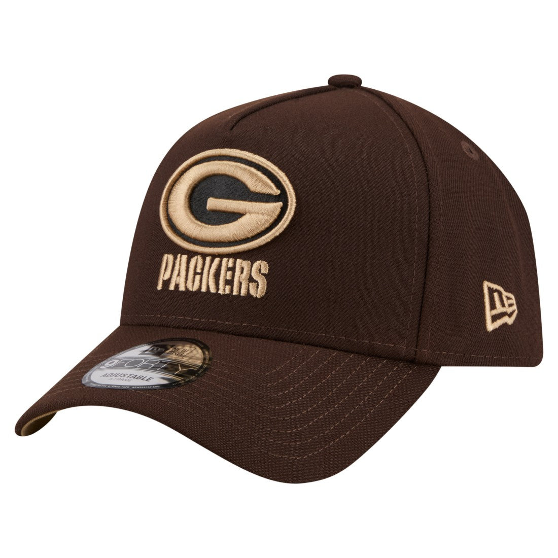 Green Bay Packers New Era Burnt Wood A-Frame 9FORTY Adjustable Hat - Dark Brown - NFL