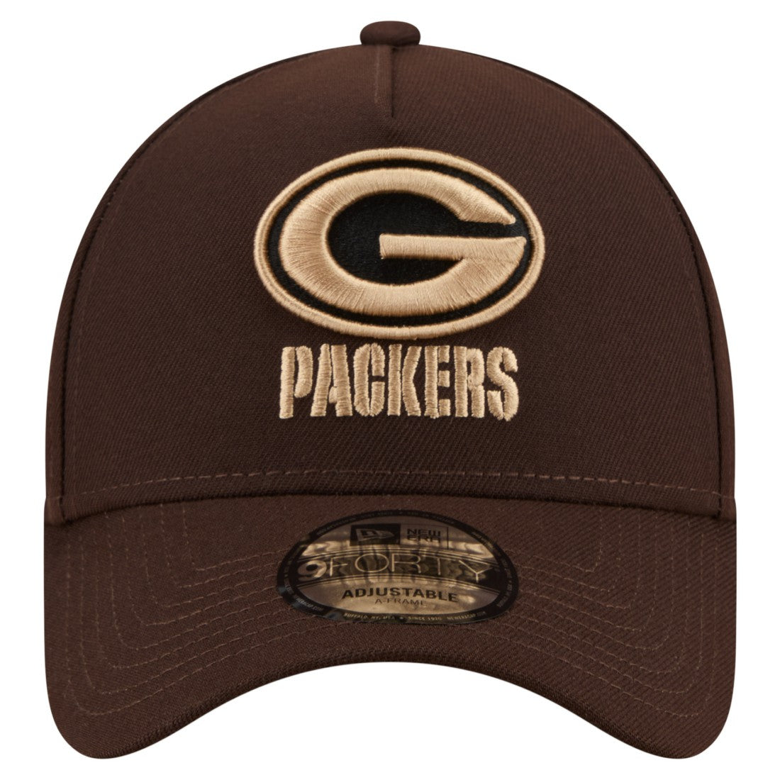 Green Bay Packers New Era Burnt Wood A-Frame 9FORTY Adjustable Hat - Dark Brown - NFL