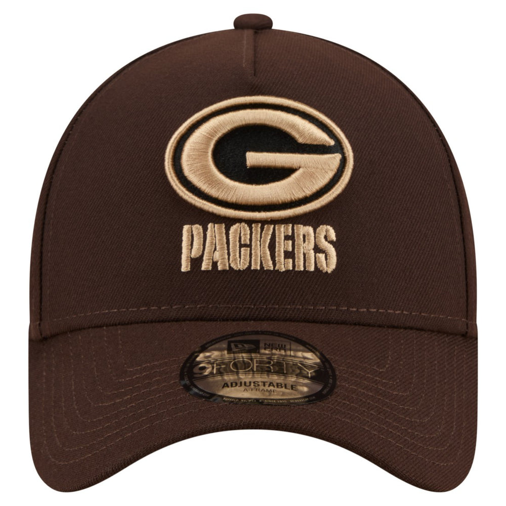Green Bay Packers New Era Burnt Wood A-Frame 9FORTY Adjustable Hat - Dark Brown - NFL