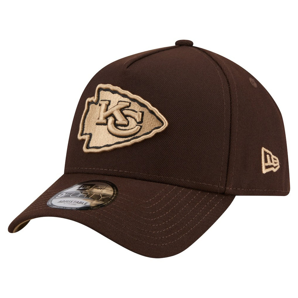 Kansas City Chiefs New Era Burnt Wood A-Frame 9FORTY Adjustable Hat - Dark Brown - NFL