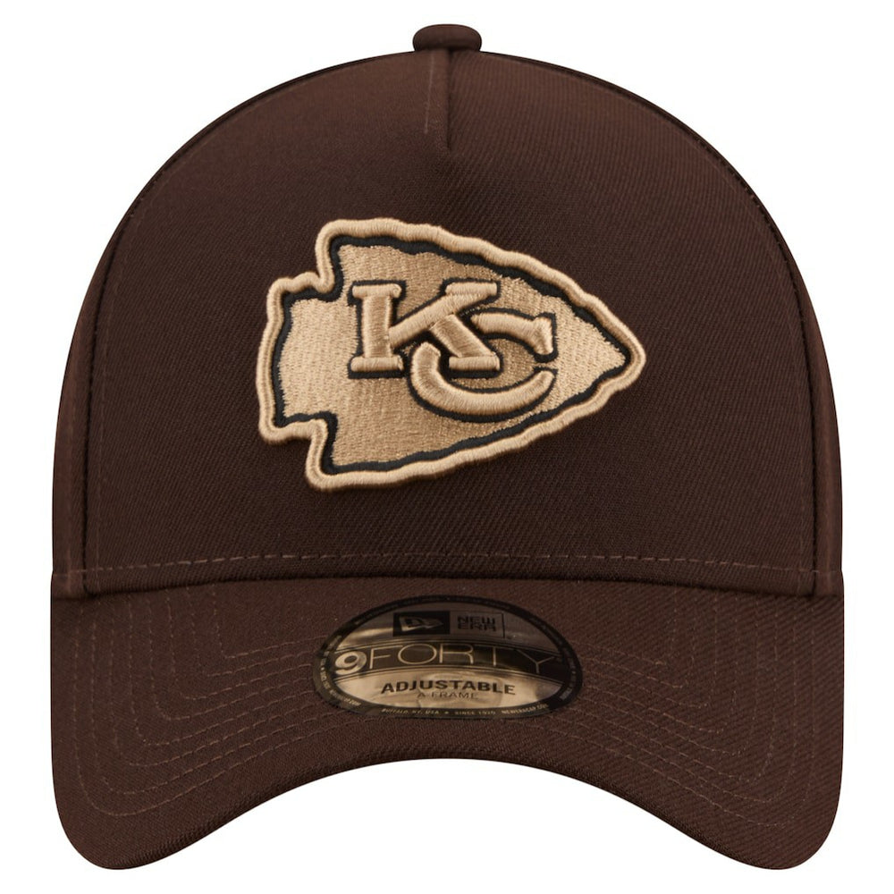 Kansas City Chiefs New Era Burnt Wood A-Frame 9FORTY Adjustable Hat - Dark Brown - NFL