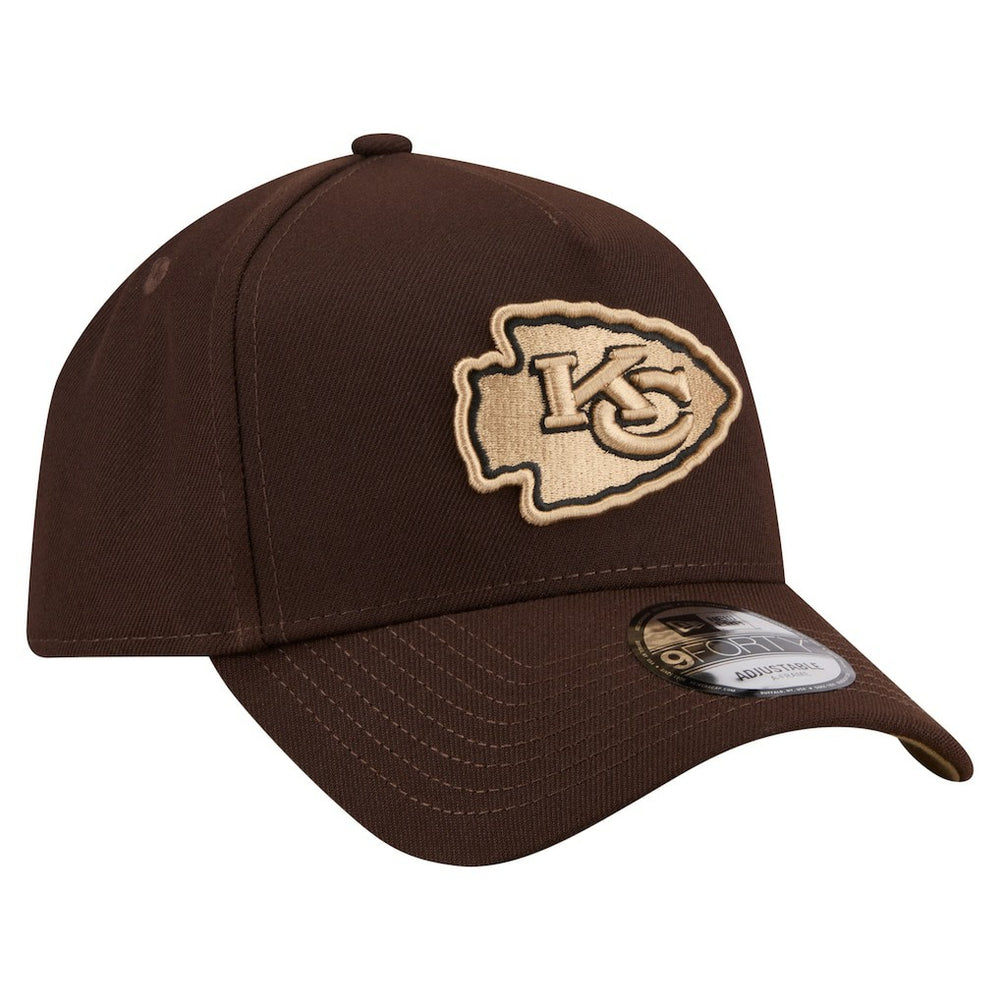 Kansas City Chiefs New Era Burnt Wood A-Frame 9FORTY Adjustable Hat - Dark Brown - NFL
