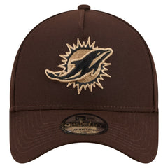 Miami Dolphins New Era Burnt Wood A-Frame 9FORTY Adjustable Hat - Dark Brown - NFL