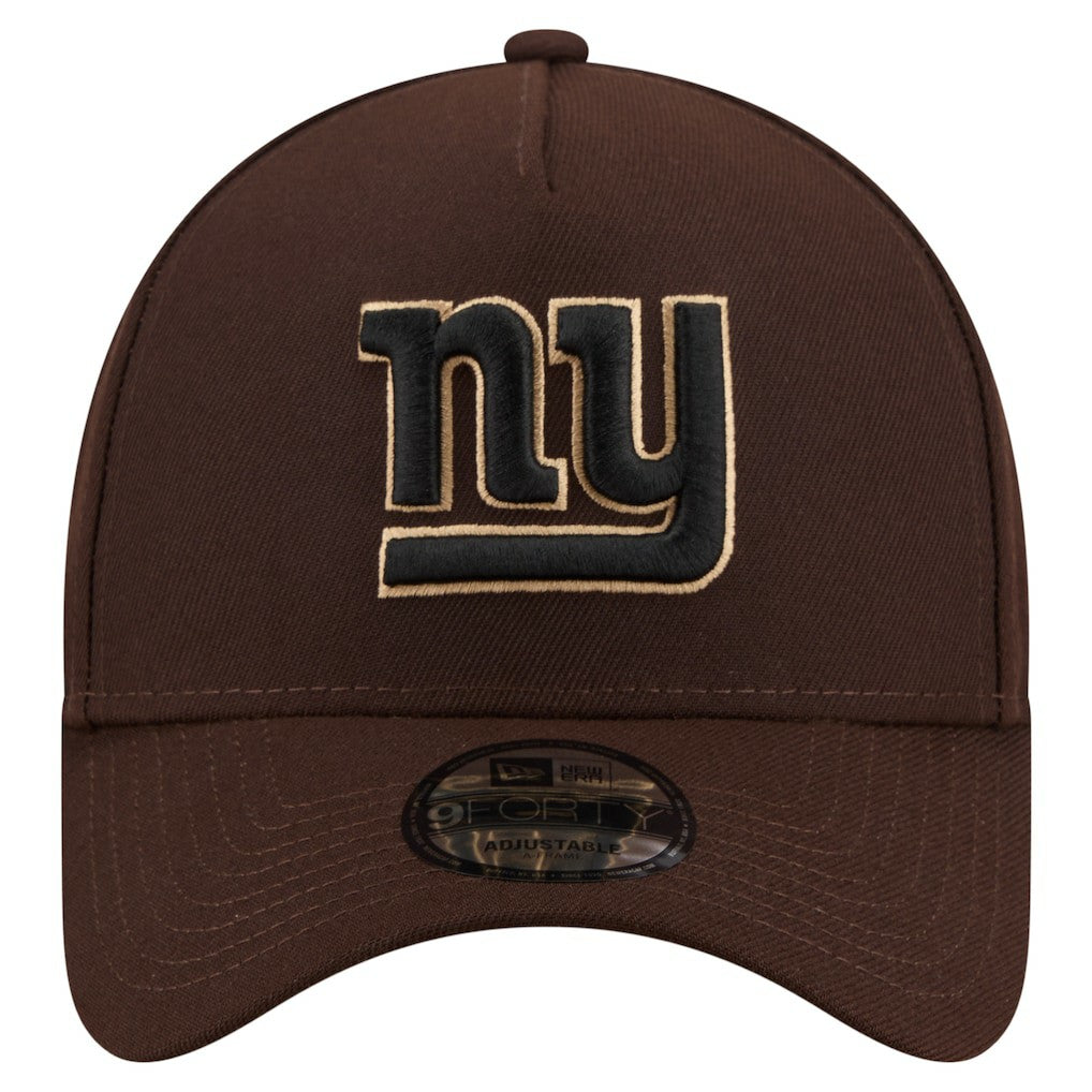 New York Giants New Era Burnt Wood A-Frame 9FORTY Adjustable Hat - Dark Brown - NFL