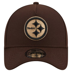 Pittsburgh Steelers New Era Burnt Wood A-Frame 9FORTY Adjustable Hat - Dark Brown - NFL