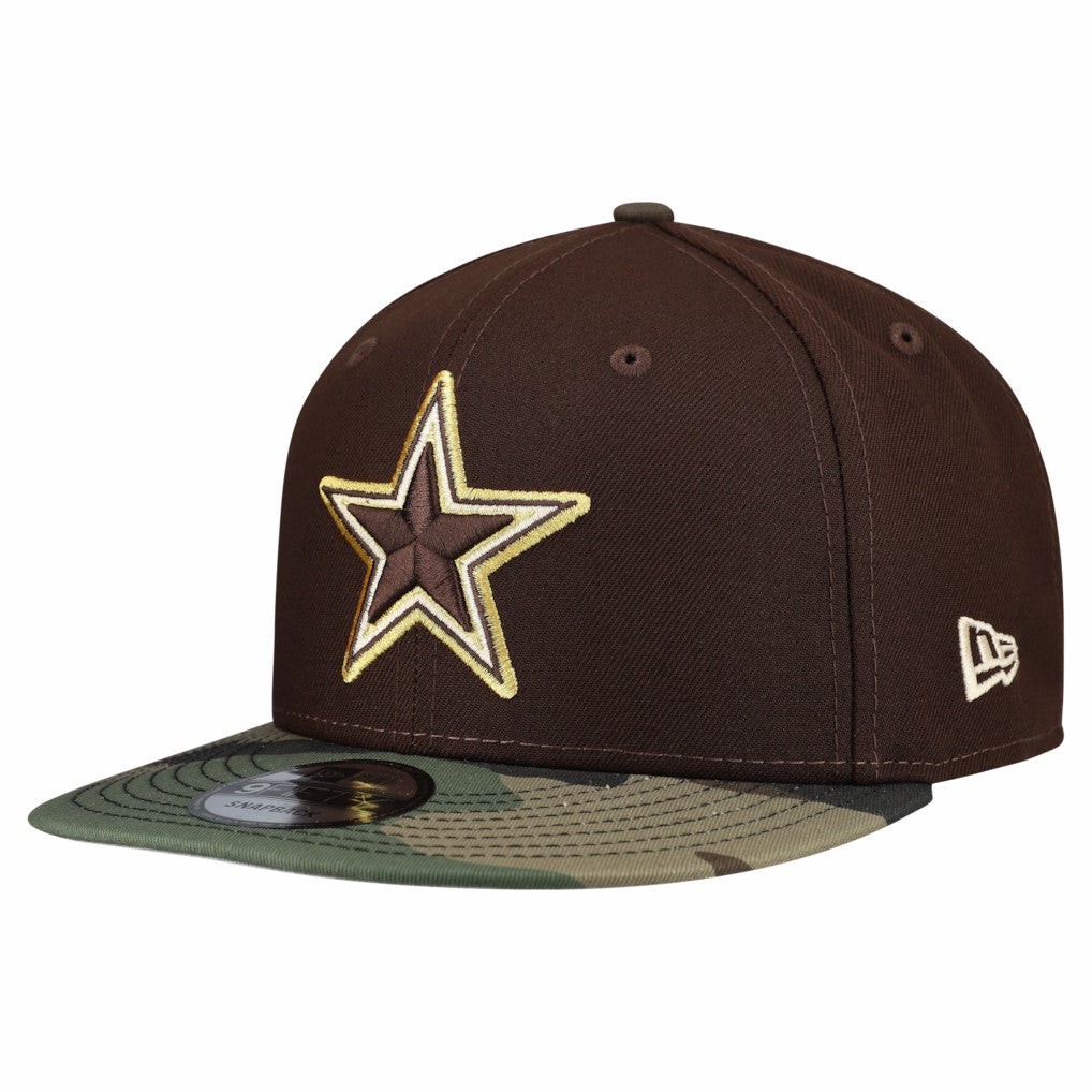Dallas Cowboys Adult Burnt Wood Camo 9FIFTY Snapback Hat - Dark Brown - NFL