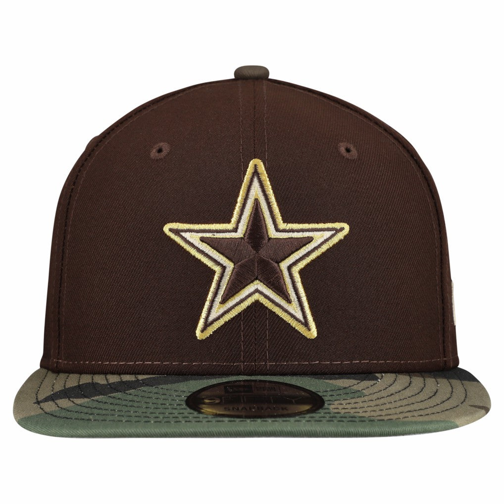 Dallas Cowboys Adult Burnt Wood Camo 9FIFTY Snapback Hat - Dark Brown - NFL