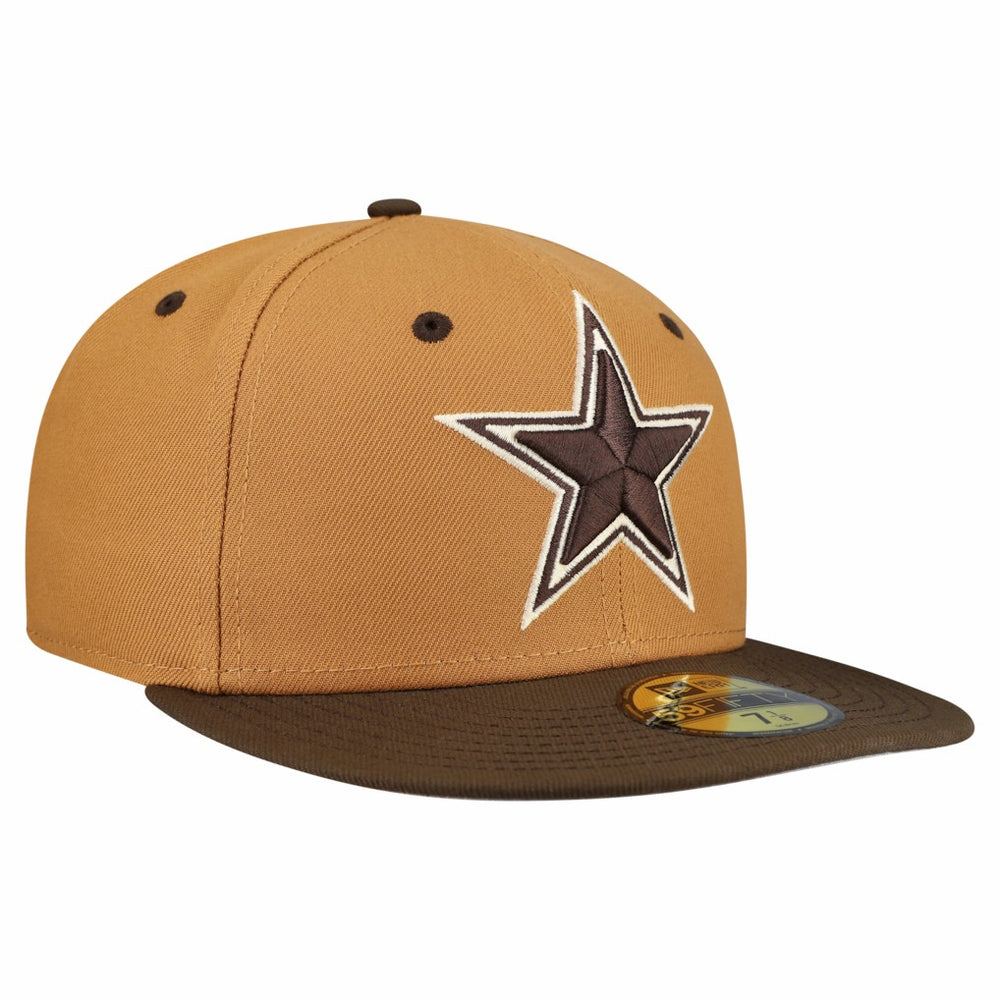 Dallas Cowboys New Era Two-Tone Walnut 59FIFTY Fitted Hat - Light Brown/Dark Brown - NFL