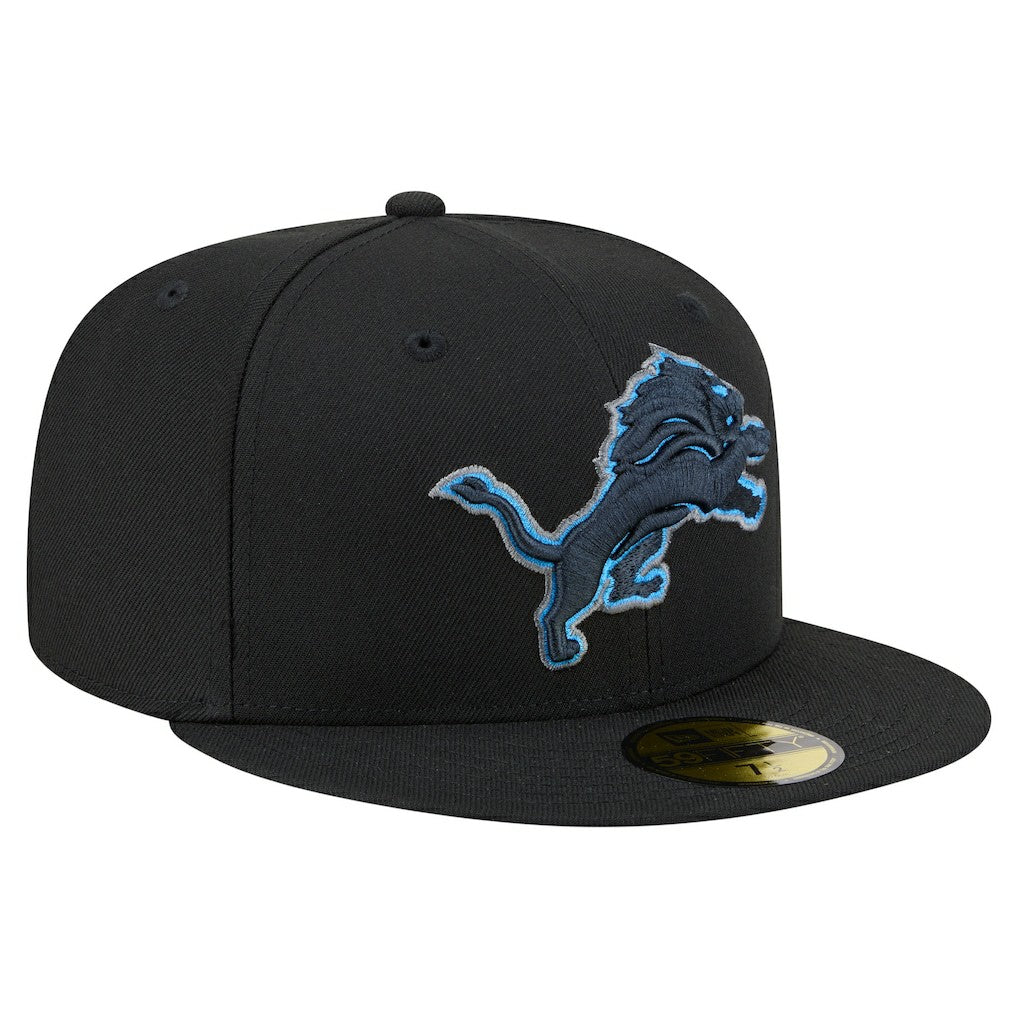 Detroit Lions New Era Color Pop 59FIFTY Fitted Hat - Black - NFL