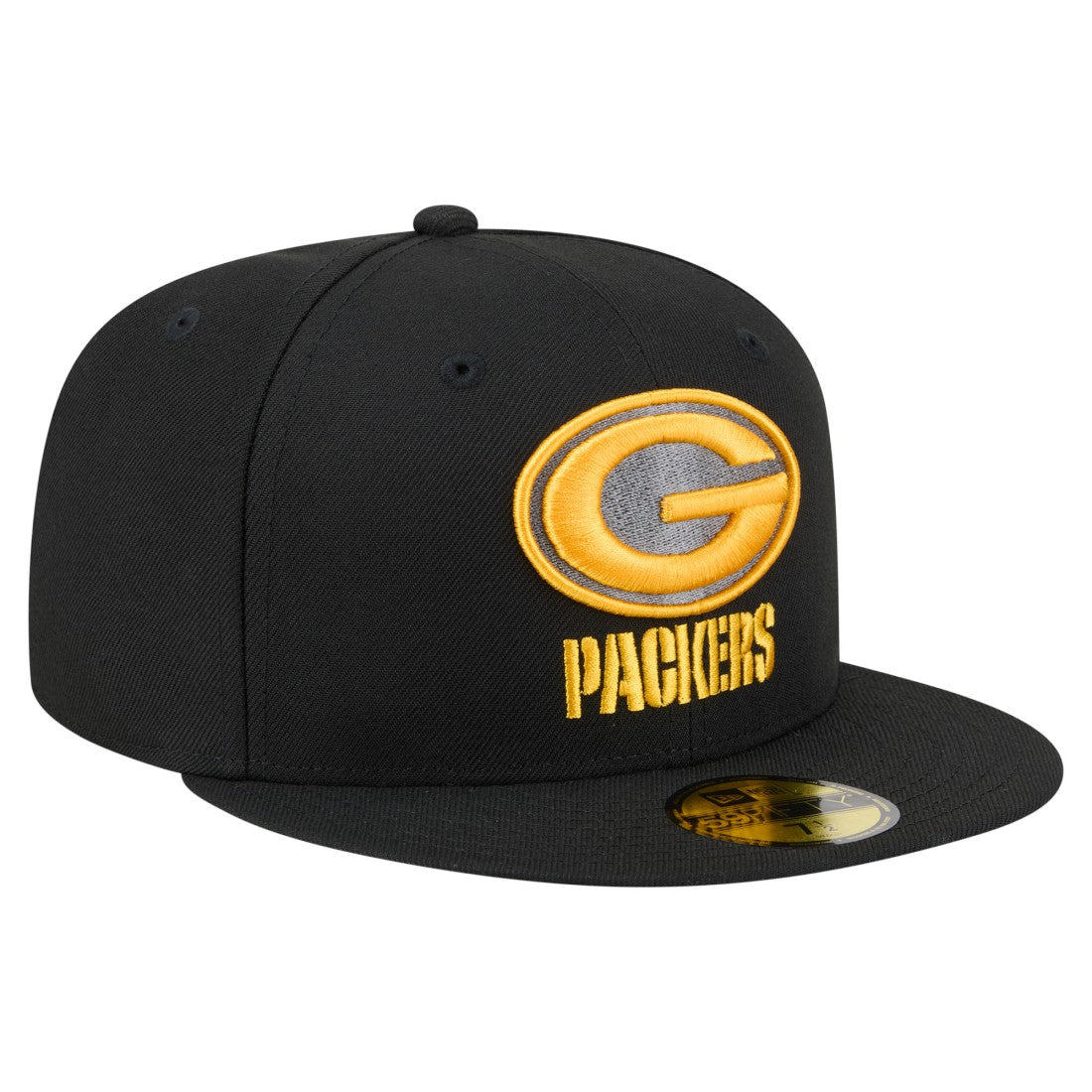 Green Bay Packers New Era Color Pop 59FIFTY Fitted Hat - Black - NFL