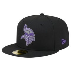 Minnesota Vikings New Era Color Pop 59FIFTY Fitted Hat - Black - NFL