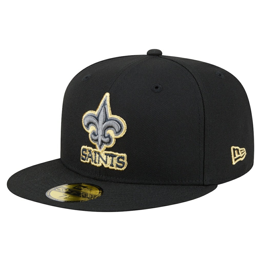 New Orleans Saints New Era Color Pop 59FIFTY Fitted Hat - Black - NFL